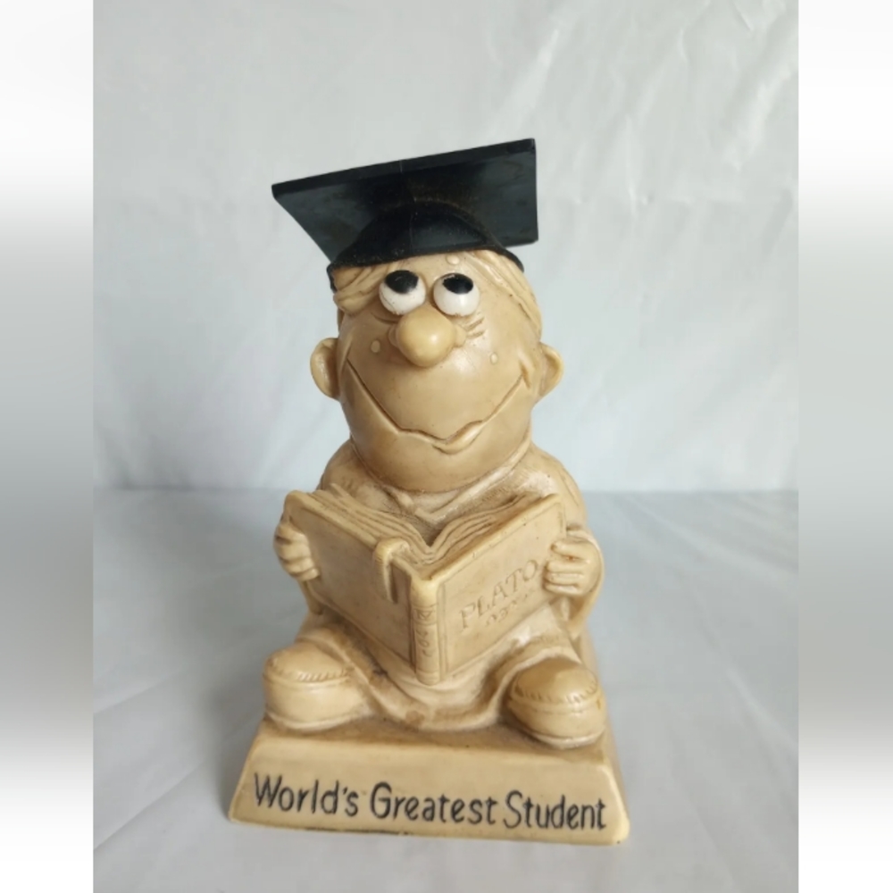 Vintage R & W Berries Co's. 1968 Figurine "WORLD'S GREATEST STUDENT"
